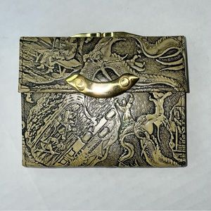 NWOT rare ‘60’s Germany-made Creations by Solar Ltd embossed leather wallet